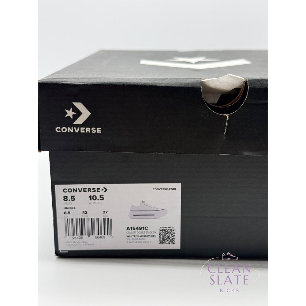 Converse CTAS Lift Double Stack White/Black Platform Unisex M8.5 / W10.5 NIB - Picture 5 of 5